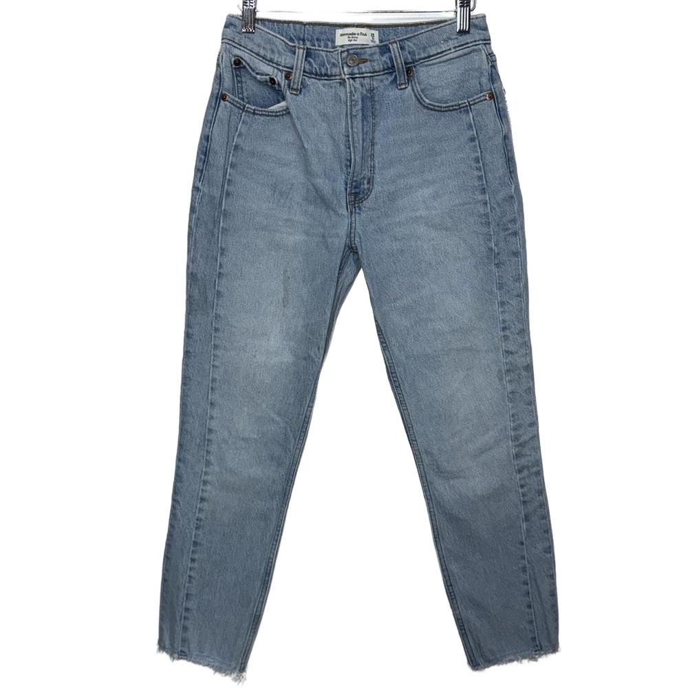 Abercrombie & Fitch The Skinny High Rise Blue Denim High Waisted Jeans Size 28 6